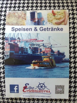 Speisekarte Elbe Erlebnistörns HADAG Schiff Fähre Hamburg