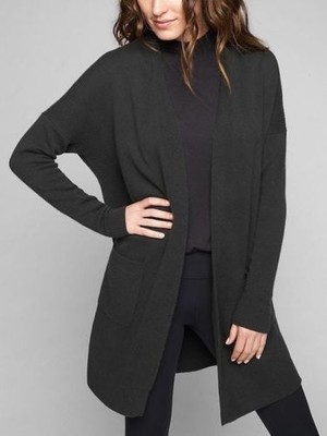 Athleta $189 Spirit Wrap, Wool Cashmere Open Long Sweater Wrap, Wet Moss, sz S | eBay