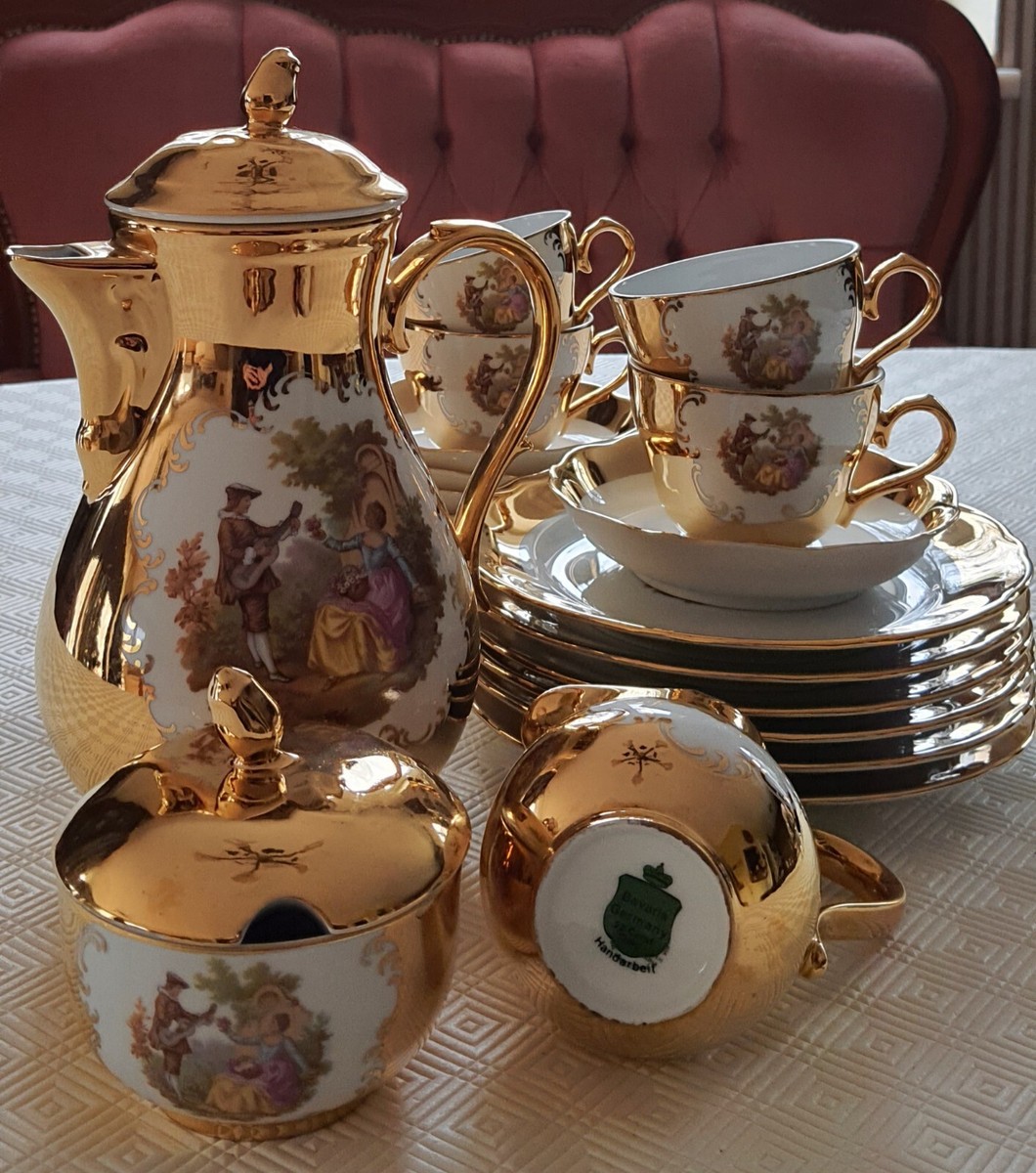 Edelporzellan Gold 22 Carat Porzellan 21-teil. Kaffeeservice ...