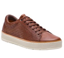 Geox Men's Ariam C Woven PR. Buff Brown Cotto Leather Sneaker U925QC 06R1J Sz 12