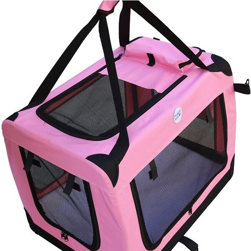 HugglePets Fabric Dog Crate Puppy Carrier Cat Travel Cage Carry Pet