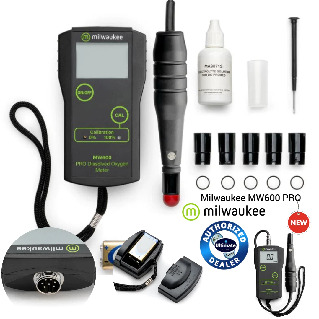 Ossimetro Acqua Di Mare Misuratore Digitale Di Ossigeno Disciolto Con Cavo Sonda Da 4,92 Piedi, Analizzatore Di Ossigeno Misuratore DO Con Accessori, Kit Di Test Per Acquari E Laghetti 0,0-40,0 Mg/L Per