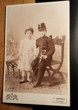 2 Kinder - M&auml;dchen & Junge in Uniform S&auml;bel 1900 Soldat ? KAB J. Carposio Fiume