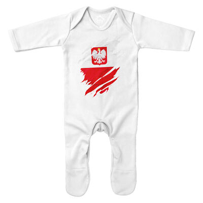 Polen zerrissen Strampler Strampler Fußball Sport Event Baby European Babys B...