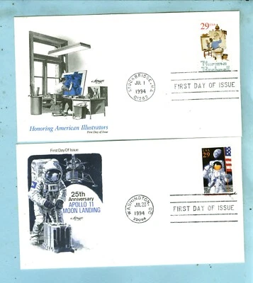 2 ARTMASTER FDC, "Sc 2839 Norman Rockwell 29c & Sc 2841 Apollo II 29c" - Image 1 of 4