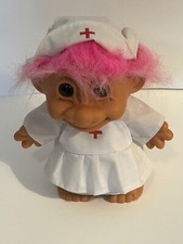 RED CROSS NURSE - 8" Russ Troll Doll Hot Pink Hair