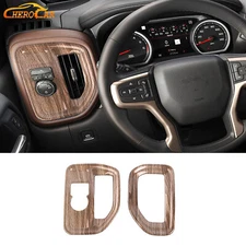 Wood Grain Dashboard AC Air Vent Trim Cover For Chevy Silverado SIERRA 2019-2025