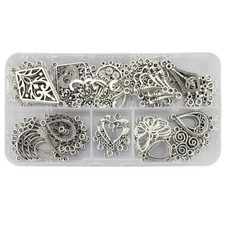 BULK Charms Chandelier Findings Connector Links Antiqued Silver 60pcs Wholesale
