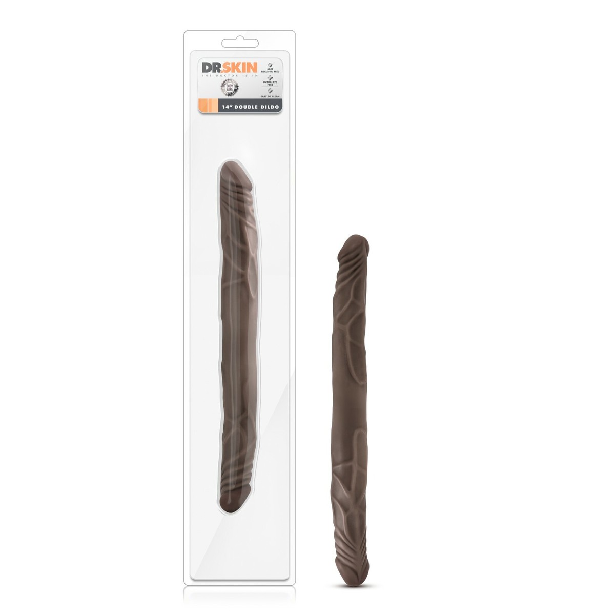 Blush Dr. Skin 14 Inch Double Dildo XL DP Extra Long Adult Sex Toy for  Women