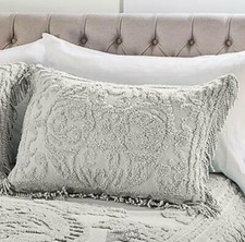 Medaglione Ciniglia Standard Grigio Doppio Completo\Queen Sham