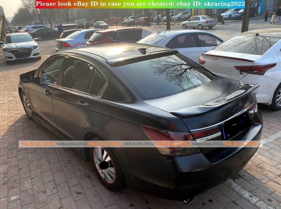 ECOTRIC Rear Trunk Spoiler For 2013-2017 Honda Accord Sedan - Glossy Black ABS Plastic