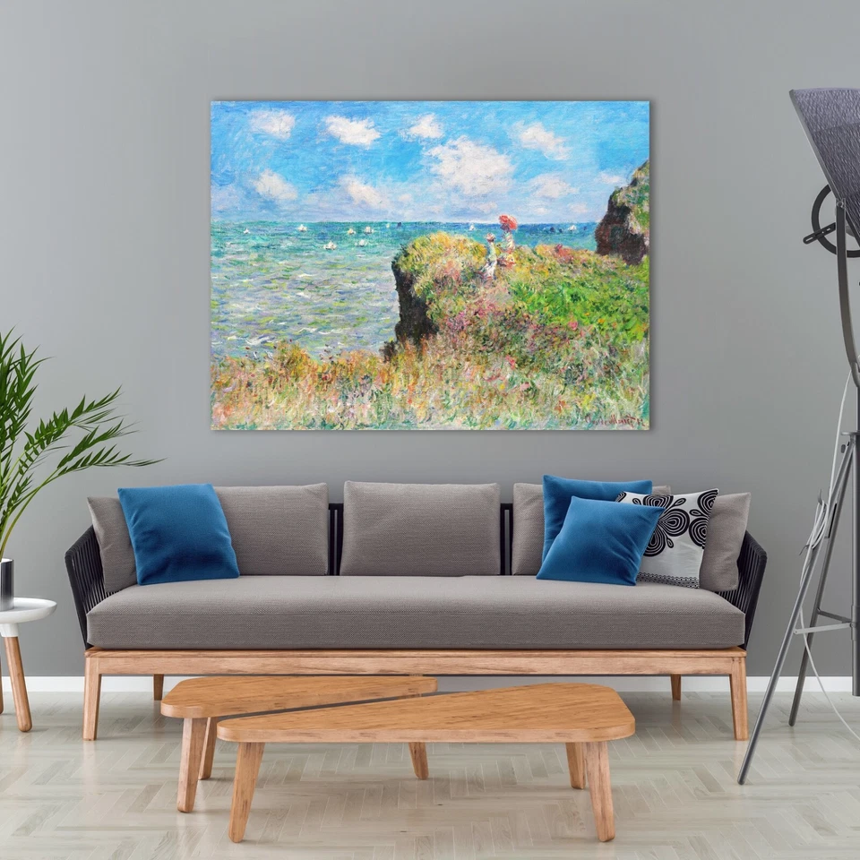 The Cliff Walk, Pourville - Claude Monet Canvas Wall Art, The Cliff Walk Poster. - Image 2 of 4