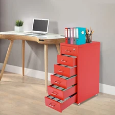 6 Drawer File Cabinet with Lock Metal Vertical Filing Cabinet for Office Home