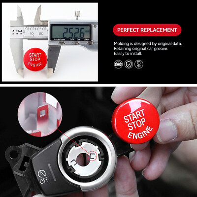 Red Engine Start Stop Button Cover Kit For BMW F20 F21 F30 F32 F25 Etc.