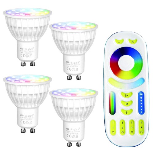 2-Pack 5W GU10 LED Colored Spotlight Bulbs - RGB Orange Landscape Lighting