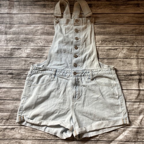 PacSun Light Denim Overall Shorts 