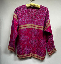Vintage John Yang for Jack Mulqueen Mixed Print Dolman Sleeve Top Blouse Red
