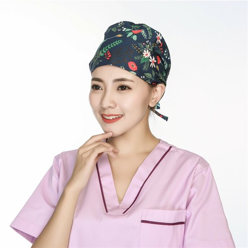 Womens/Mens Florals Printed Cap Scrub Hat/Cap Head Wear Adjustable Accessories - Picture 95 of 660