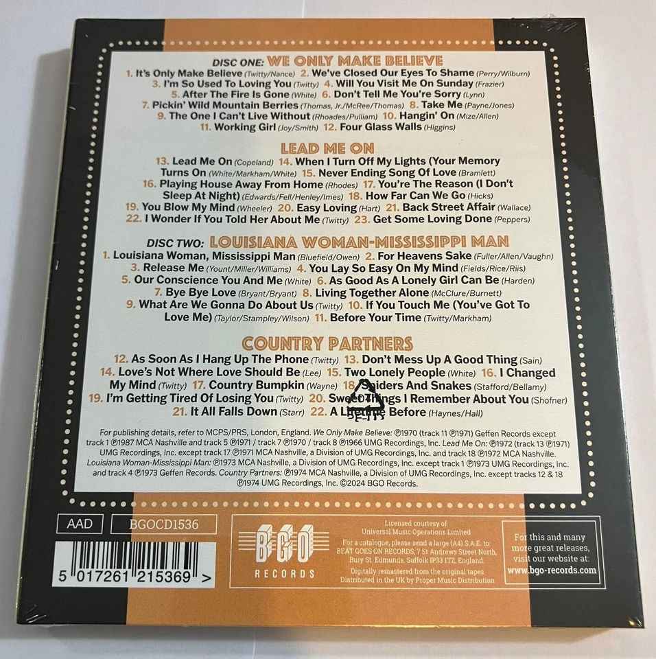 Conway Twitty & Loretta Lynn We Only Make Believe /Lead Me  - 4 Albums on 2 CD - Image 3 of 4