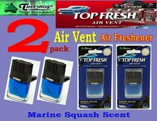 2 Pack Treefrog TOP FRESH AIR VENT- Car Air freshener- MARINE SQUASH Scent