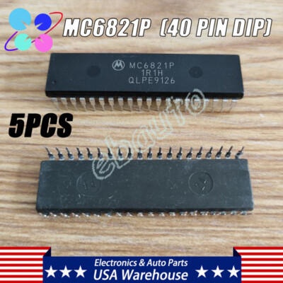 5PCS MC6821P MC6821 6821 6821P DIP-40 MC PERIPHERAL INTERFACE ADAPTER BRAND NEW