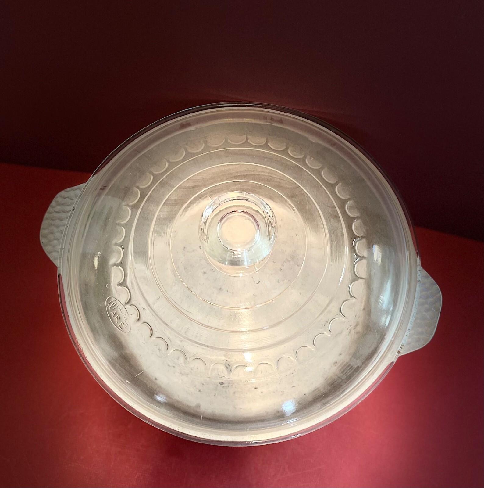 Vintage Wagner Dutch Oven Round Roaster 3248 10" w/ Glass Lid