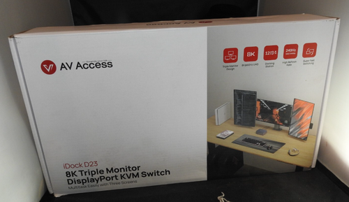 New in Box AV Access 8k Triple Monitor DisplayPort KVM Switch