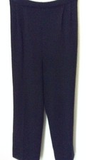 ST JOHN BASICS PANTS, PLEATED FRONT BLACK KNIT SZ 10,