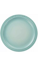 Rare Le Creuset Stoneware 23cm Large Round Plate Coolmint Green Colour