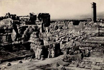 Libanon, Baalbek, Ruinen des Jupitertempels, Originalabzug, 1929