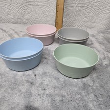 7 Ikea pastel Kalas Childrens Bowls 2.pink.grey.blue 1 Green In Great Condition