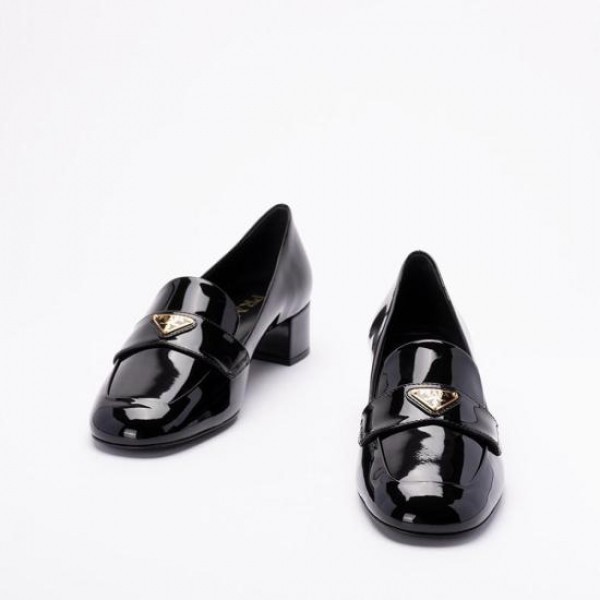 Prada Triangle Logo Patent Leather Moccasins 152202941 thumbnail 5