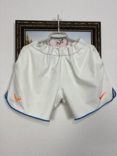 Nike Rafael Nadal 2016 US Open White Athletic Tennis Shorts Rare Mens Size M