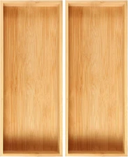 Kitchen Utensil Drawer Organizer, Bamboo Silverware Cutlery Flatware Organizer B