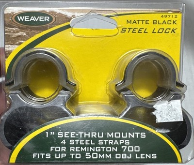 Weaver 1'' See-Thru  Scope Steel Strap Mounts Black 49712 for Remington 700