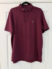 Vineyard Vines Men s Sankaty On-The-Go Polo Shirt Crimson/Navy Medium