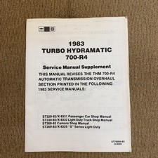 Chevrolet 1983 700-r4 Turbo Hydramatic Transmission Service Manual Rebuild