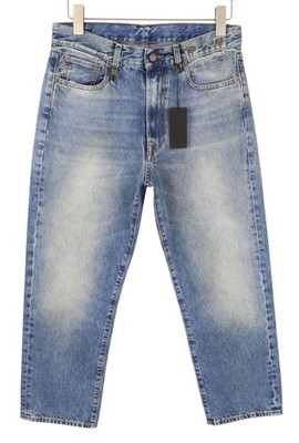 R13 Boyfriend Damen Jeans 27 Jasper Blau Whiskered Cropped Zip FW25 *
