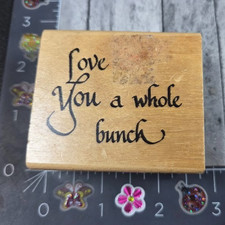 Hampton Art Love You A Whole Bunch 1997 Rubber Stamp Wood V119