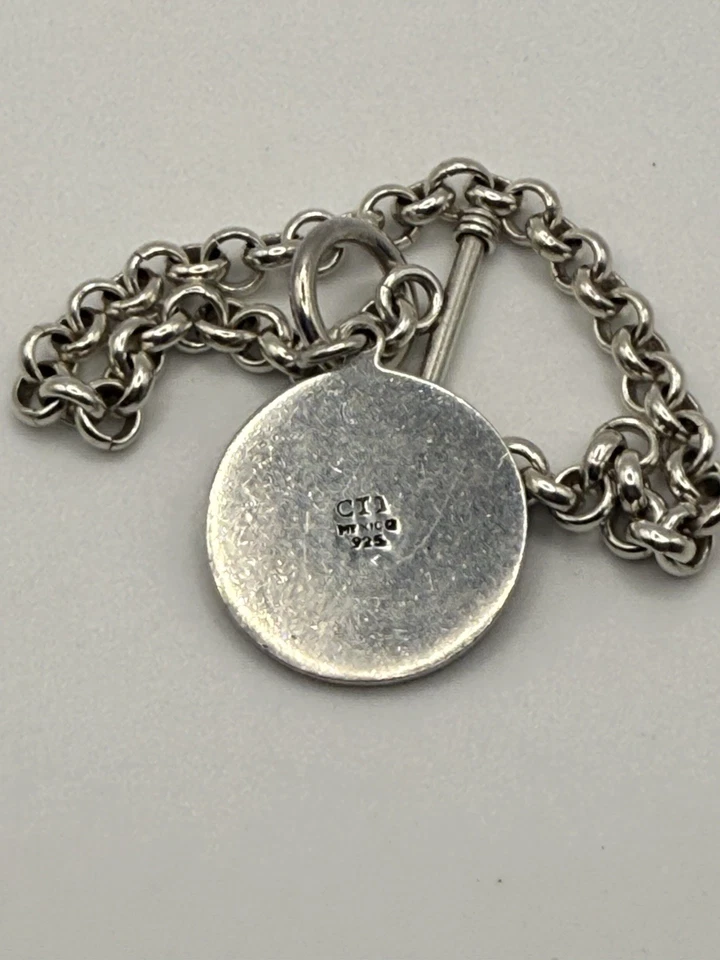 CII México Plata Esterlina Calendario Maya Azteca Eslabón Rolo, Pulsera Cierre Palanca Foto 2 de 4
