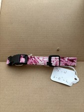 Collier pour chien imprimé pattes roses fait main - Taille X-small