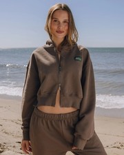 Mocha Daily Drills Heavy Weight Double Zip Hoodie Sz S/XS