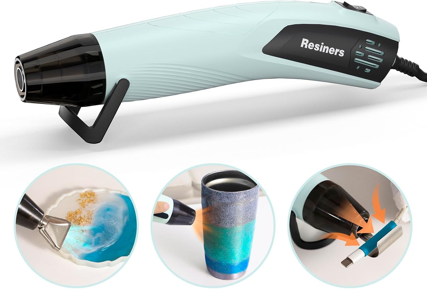 Resiners Heat Gun for Resin, 350W Fast Heating Dual Temp Heat Gun (482°F~662°F
