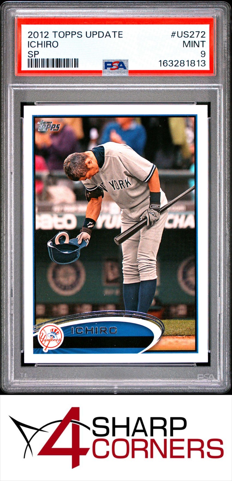 2012 TOPPS UPDATE #US272 ICHIRO YANKEES HOF SP PSA 9