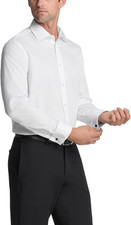 Men'S Regular Fit Herringbone French Cuff Non Iron Dress Shirt