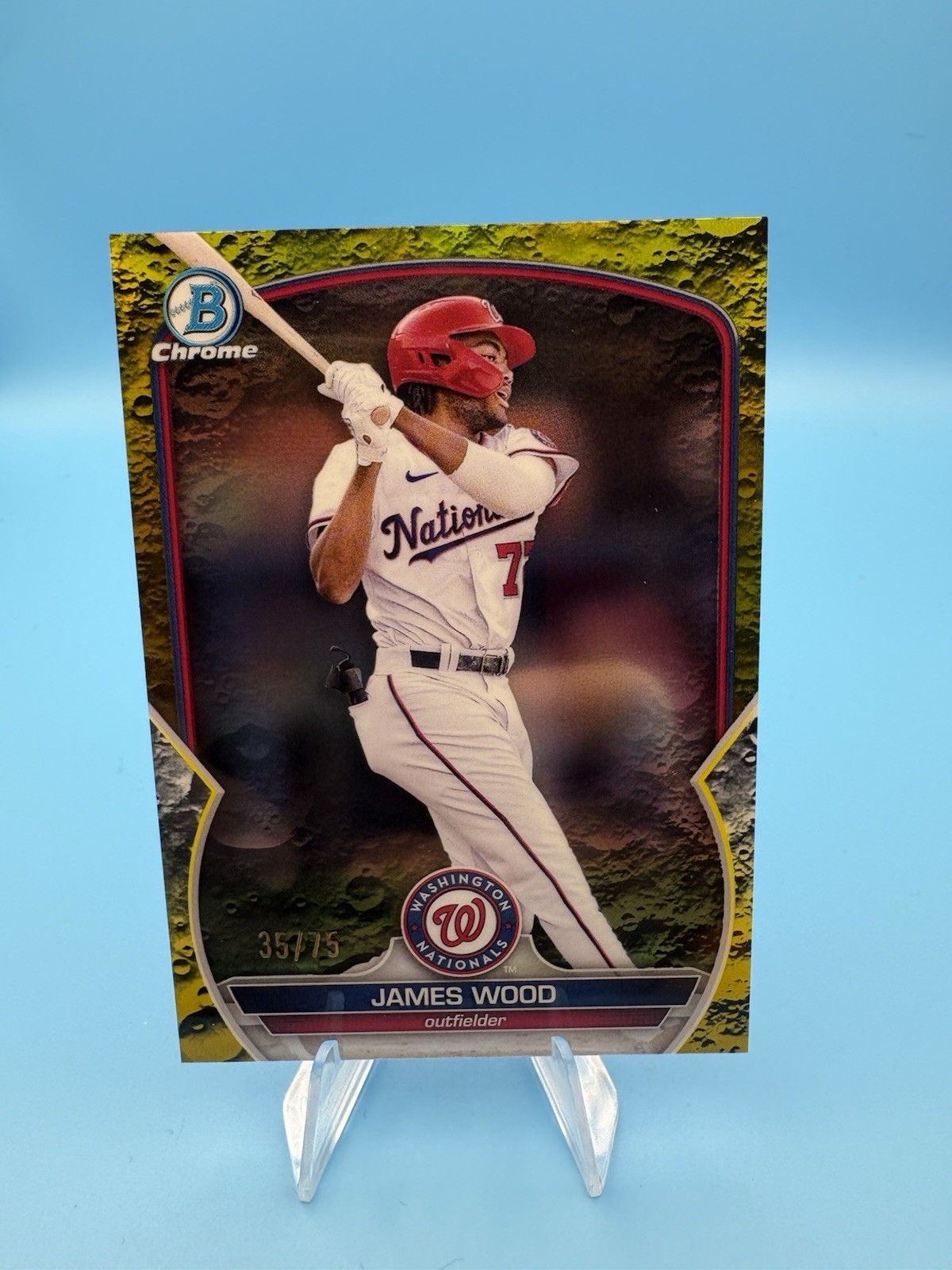 2023 Bowman - Chrome Prospects James Wood #BCP-129 Yellow Lunar Crater /75