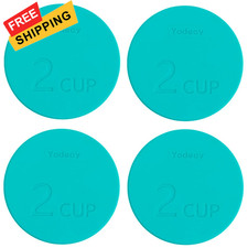 Yodecy Silicone Bowl Lids fit Pyrex Glass Bowls 7200-PC 2 2 cup*4, Blue-green 