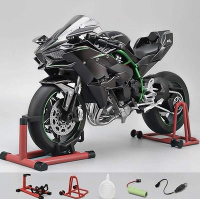 Spray 1:6 Kawasaki H2R Electroplate Black Road Racing Effekt Vapeur + Sound