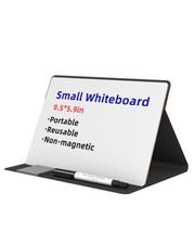Small Dry Erase White Board Stand Desk Portable Notepad 9.5x6.6 Inch Black