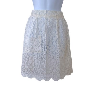 Handmade Cream Ivory Lace Apron Women s OS Cottagecore Coquette Pocket Tie Close